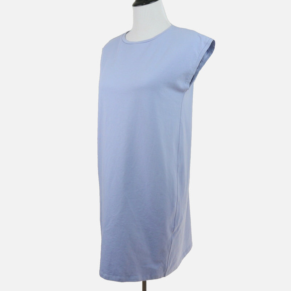 Eileen Fisher Size Petite S Traceable Organic Cotton Stretch Dress Blue - Picture 1 of 9